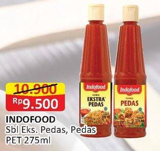 Promo Harga INDOFOOD Sambal Pedas, Ekstra Pedas 275 ml - Alfamart