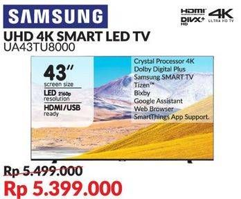 Promo Harga SAMSUNG UA43TU8000 UHD Smart TV 43"  - Courts