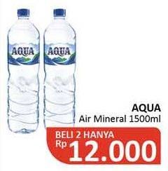 Promo Harga AQUA Air Mineral 1500 ml - Alfamidi