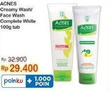 Promo Harga Acnes Facial Wash Complete White, Fights Bacteria Acne Care 100 gr - Indomaret