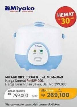 Promo Harga Miyako MCM-606 B Magic Com 1000 ml - Carrefour