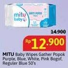 Promo Harga Mitu Baby Wipes Ganti Popok Purple Playful Fressia, Blue Charming Lily, White Lively Vanilla, Pink Sweet Rose 50 pcs - Alfamidi