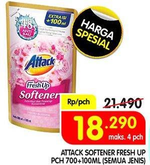Promo Harga ATTACK Fresh Up Softener All Variants 800 ml - Superindo