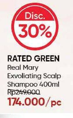 Promo Harga RATED GREEN Shampoo Real Mary Exfoliating Scalp 400 ml - Guardian