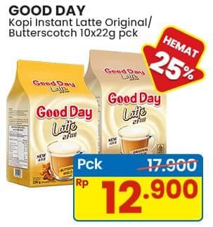 Promo Harga Good Day Latte Butterscotch, Original per 10 sachet 22 gr - Indomaret