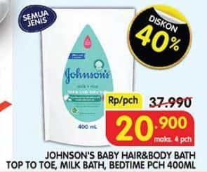 Promo Harga Johnsons Baby Milk Bath All Variants 400 ml - Superindo
