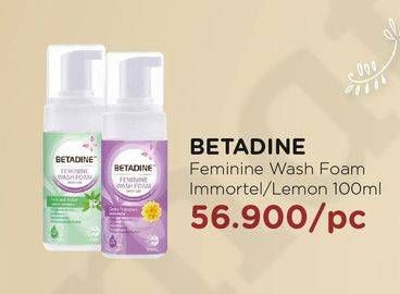 Promo Harga BETADINE Feminine Wash Foam Immortelle, Lemon 100 ml - Watsons