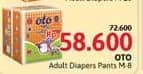 Promo Harga OTO Adult Diapers Pants M8 8 pcs - Alfamidi