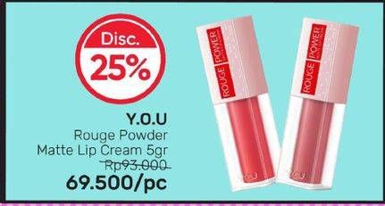 Promo Harga YOU Rouge Power Matte Lip Cream  - Guardian