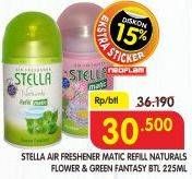 Promo Harga STELLA Matic Refill Naturals Flower, Green Fantasy 225 ml - Superindo
