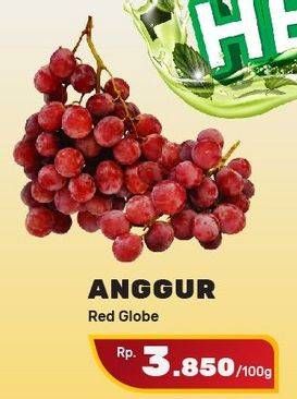 Promo Harga Anggur Red Globe per 100 gr - Yogya