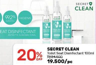 Promo Harga SECRET CLEAN Toilet Seat Sanitizer 100 ml - Guardian