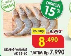 Promo Harga Udang Vanamae AK 55-60 per 100 gr - Superindo