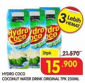 Promo Harga HYDRO COCO Minuman Kelapa Original per 3 pcs 250 ml - Superindo