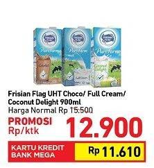 Promo Harga FRISIAN FLAG Susu UHT Purefarm Coklat, Full Cream, Coconut Delight 900 ml - Carrefour