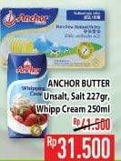 Promo Harga ANCHOR Butter Salted/Unsalted 227gr / Whipping Cream 250ml  - Hypermart