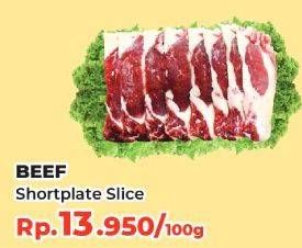 Promo Harga Beef Short Plate Slice per 100 gr - Yogya