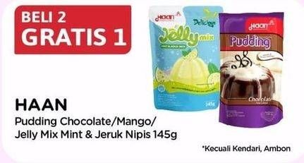 Promo Harga HAAN Pudding Chocolate / Mango / Jelly Mix Mint & Jeruk Nipis 145gr  - Alfamidi