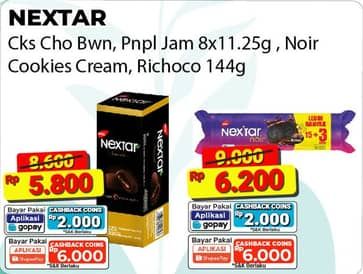 Promo Harga Nabati Nextar Noir Cookies Cream, Richoco 144 gr - Alfamart