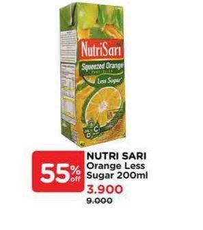 Promo Harga Nutrisari Juice Squeezed Orange 200 ml - Watsons