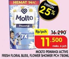 Promo Harga Molto Pewangi Floral Bliss, Flower Shower 780 ml - Superindo