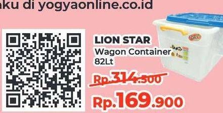 Promo Harga LION STAR Wagon Container VC-18 (82ltr) 82000 ml - Yogya