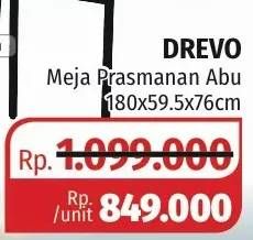 Promo Harga DREVO Meja Prasmanan Abu 180x59x76cm  - Lotte Grosir