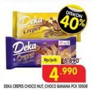 Promo Harga Dua Kelinci Deka Crepes Choco Banana, Choco Nut 100 gr - Superindo