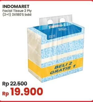 Promo Harga Indomaret Facial Tissue per 3 pouch 180 pcs - Indomaret