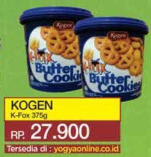 Promo Harga Kogen K-Fox Butter Cookies 375 gr - Yogya