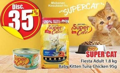 Promo Harga SUPER CAT Fiesta Adult 1.8kg, Baby Kitten Tuna Chicken 95gr  - Hari Hari