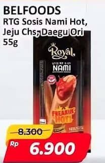 Promo Harga Belfoods Royal Ready to Go Sosis Ayam Jeju Keju, Daegu Original, Nami Pedas 55 gr - Alfamart