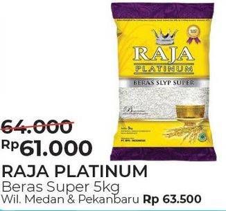 Promo Harga Raja Platinum Beras Slyp Super 5 kg - Alfamart