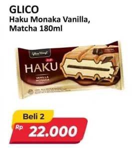 Promo Harga Glico Haku Vanilla Monaka, Matcha Monaka 180 ml - Alfamart