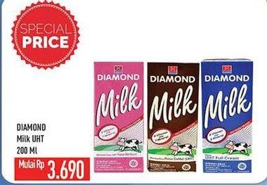 Promo Harga DIAMOND Milk UHT All Variants 200 ml - Hypermart