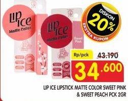 Promo Harga Lip Ice Matte Color Sweet Pink, Sweet Peach 2 gr - Superindo