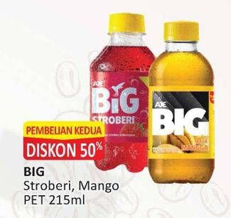 Promo Harga AJE BIG COLA Minuman Soda Strawberry, Mango 215 ml - Alfamart