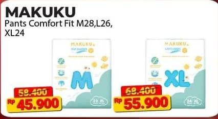 Promo Harga Makuku Comfort Fit Diapers Pants XL24 24 pcs - Alfamart