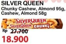 Promo Harga Silver Queen Chunky Bar Cashew, Almonds 95 gr - Alfamart