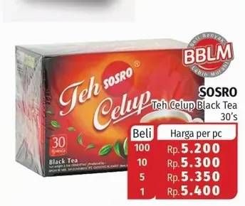 Promo Harga Sosro Teh Celup Black Tea 30 pcs - Lotte Grosir