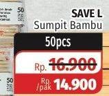 Promo Harga SAVE L Sumpit Bambu 50 pcs - Lotte Grosir