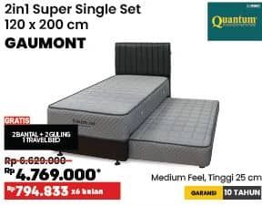 Promo Harga Quantum GAUMONT 2 In 1 Super Single Set 120 x 200 cm  - COURTS