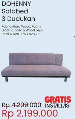 Promo Harga Dohenny Sofabed 3 Dudukan  - Courts