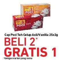 Promo Harga Cap Poci Teh Celup Asli, Vanila per 25 pcs 2 gr - Carrefour