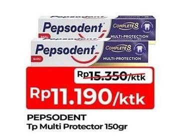 Promo Harga Pepsodent Pasta Gigi Complete 8 Actions Multi Protection 150 gr - TIP TOP