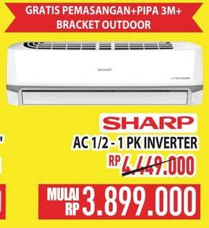 Promo Harga Sharp AC 1/2PK/1PK Inverter  - Hypermart