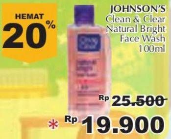 Promo Harga CLEAN & CLEAR Natural Bright Face Wash 100 ml - Giant