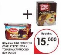 Promo Harga TORABIKA Cappucino + ROMA Malkist 120gr  - Superindo