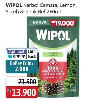 Promo Harga Wipol Karbol Wangi Cemara, Sereh Jeruk 750 ml - Alfamidi