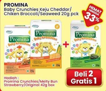 Promo Harga Promina 8+ Baby Crunchies Keju, Krim Ayam Brokoli, Seaweed 20 gr - Indomaret